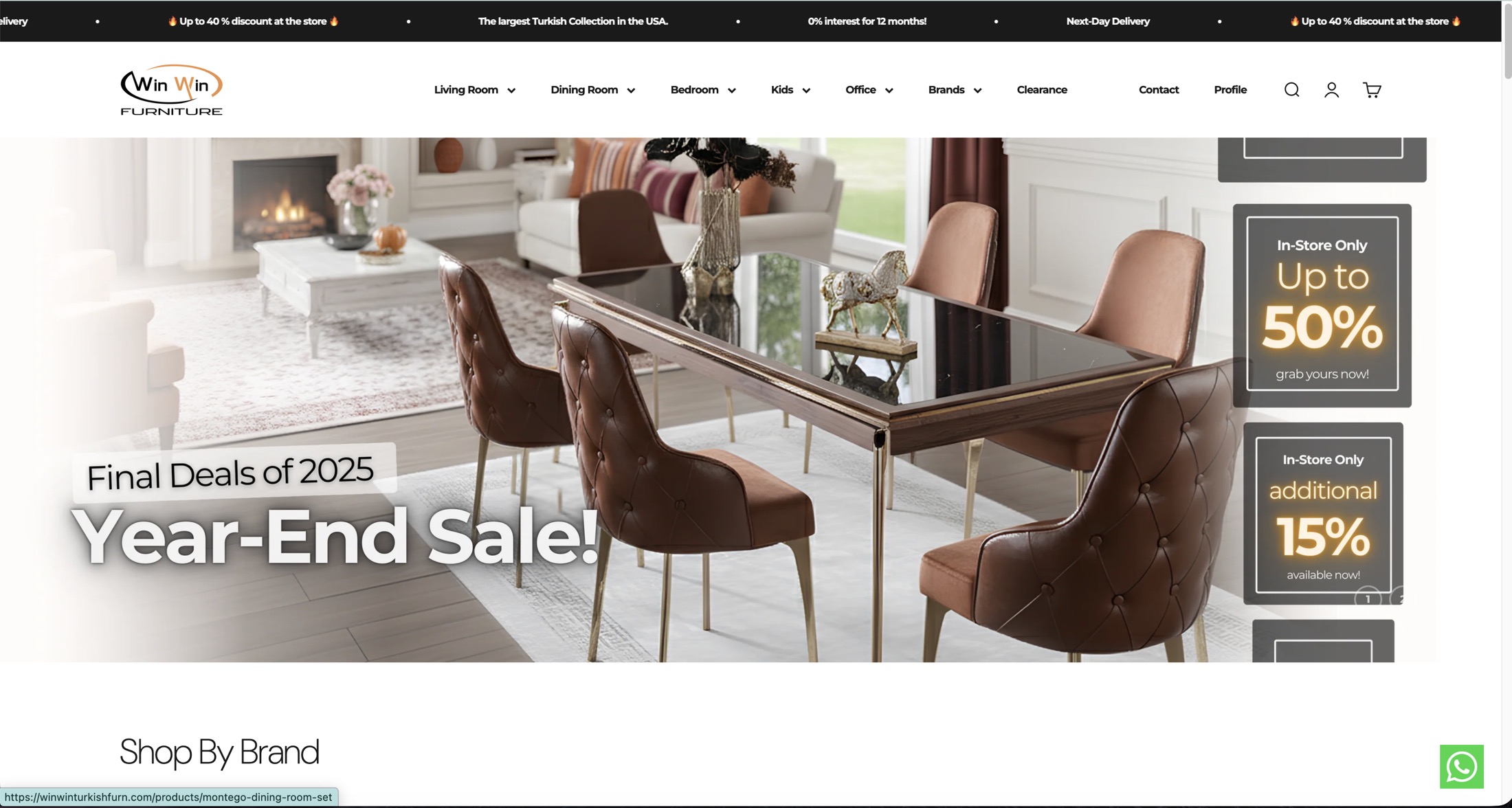 WinWin Furniture web sitesi ekran görüntüsü