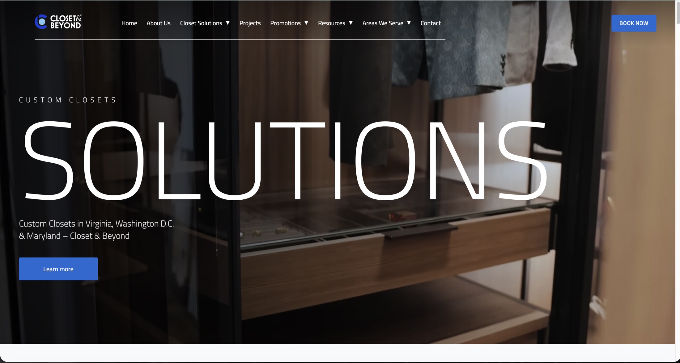 Closet & Beyond web sitesi ekran görüntüsü